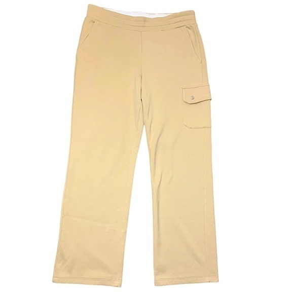 Lauren Active Ralph Lauren Beige Pull On Jogger Cargo Pants Straight Leg Sz M - Picture 1 of 13